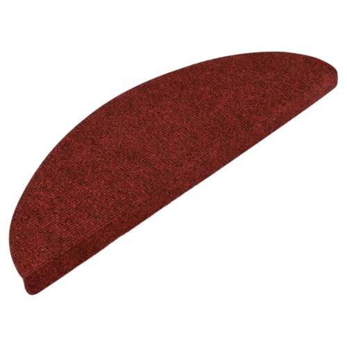 vidaXL Stufenmatten 15 STK., Treppenmatten für Treppenstufen, Treppenteppich Selbstklebend, Treppenstufenmatte Treppenschutz, 56x17x3cm Rot von vidaXL