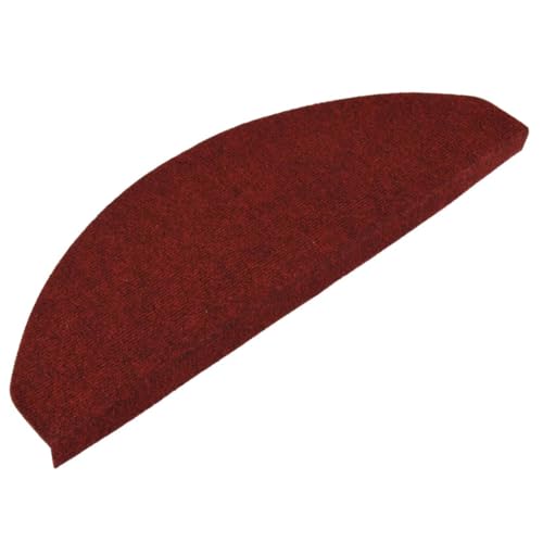 vidaXL Stufenmatten 15 STK., Treppenmatten für Treppenstufen, Treppenteppich Selbstklebend, Treppenstufenmatte Treppenschutz, 65x22,5x3,5cm Rot von vidaXL