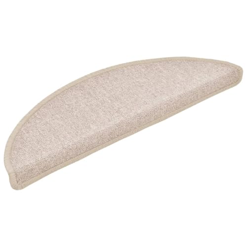 vidaXL 15x Treppenmatte Stufenmatte Stufenschoner Treppenschoner Treppenteppich Treppenschutz Matte Matten Teppich Halbrund rutschfest Taupe 56x17x3 cm von vidaXL
