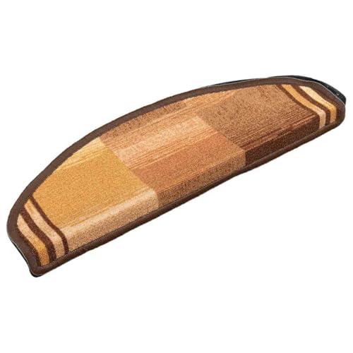vidaXL 15x Treppenmatten Selbstklebend Stufenmatten Stufenschoner Treppenschutz Matten Treppenteppich Treppenschoner Braun 65x21x4cm von vidaXL
