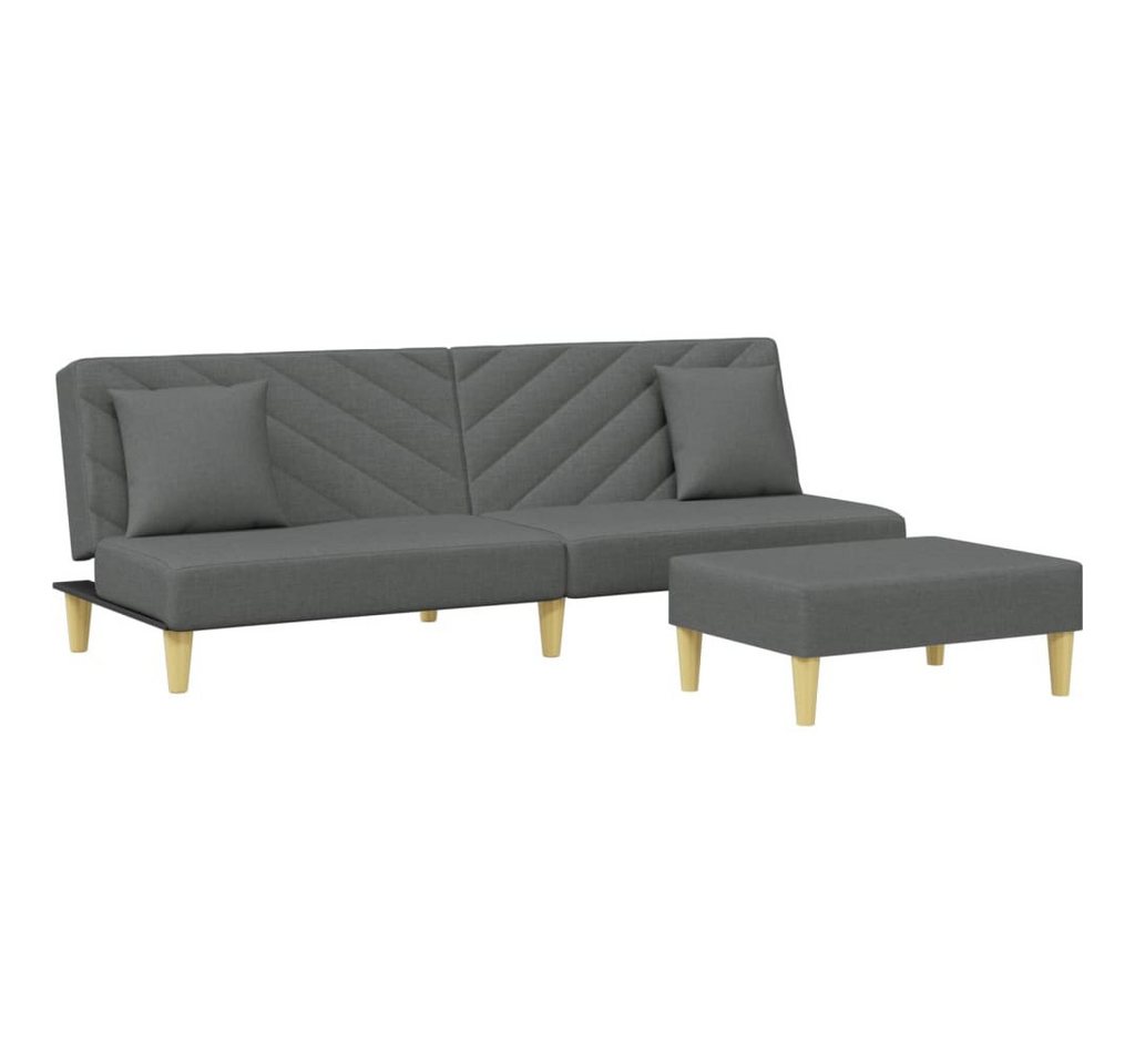 vidaXL Sofa, Schlafsofa 2-Sitzer mit Kissen und Fußhocker Dunkelgrau Stoff vidaXL Sofa, Schlafsofa 2-Sitzer mit Kissen und Fußhocker Dunkelgrau Stoff von vidaXL