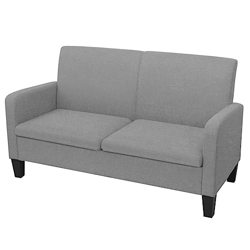 vidaXL Sofa 2-Sitzer Zweisitzer Stoffsofa Polstersofa Loungesofa Sitzmöbel Polstermöbel Designsofa Wohnzimmersofa Hellgrau 135x65x76cm von vidaXL
