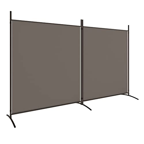 vidaXL Paravent 2-TLG. Raumtrenner Raumteiler Trennwand Umkleide Sichtschutz Spanische Wand Wohnzimmer Schlafzimmer Anthrazit 348x180cm Stoff von vidaXL