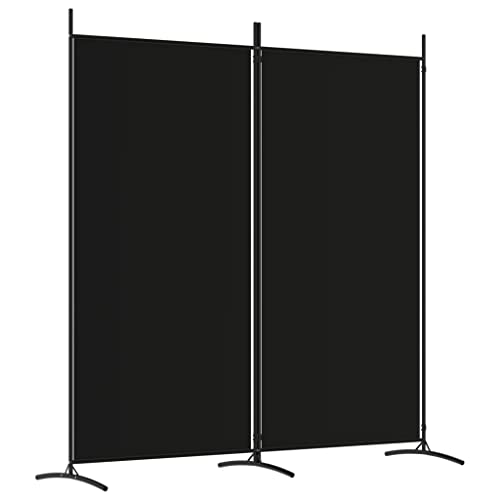 vidaXL Paravent 2-TLG. Raumtrenner Raumteiler Trennwand Umkleide Sichtschutz Spanische Wand Wohnzimmer Schlafzimmer Schwarz 175x180cm Stoff von vidaXL