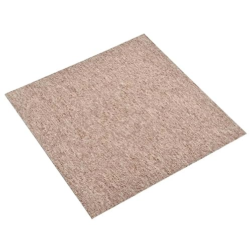 vidaXL 20x Teppichfliesen Selbstliegend Bodenbelag Teppichboden Teppich Fliese Fliesen Schutzmatten Matten Teppichplatten 5m² 50x50cm Beige von vidaXL