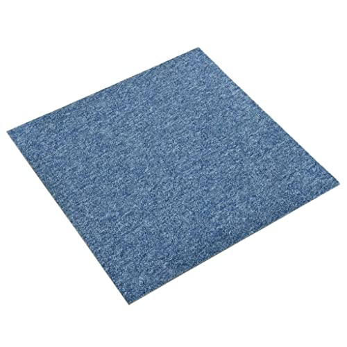 vidaXL 20x Teppichfliesen Selbstliegend Bodenbelag Teppichboden Teppich Fliese Fliesen Schutzmatten Matten Teppichplatten 5m² 50x50cm Blau von vidaXL