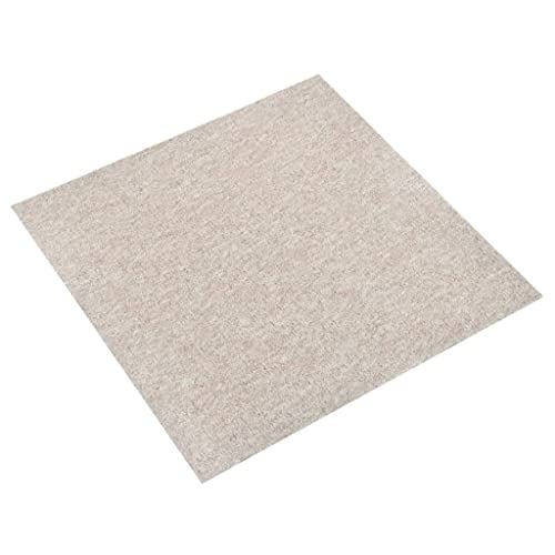 vidaXL 20x Teppichfliesen Selbstliegend Bodenbelag Teppichboden Teppich Fliese Fliesen Schutzmatten Matten Teppichplatten 5m² 50x50cm Hellbeige von vidaXL