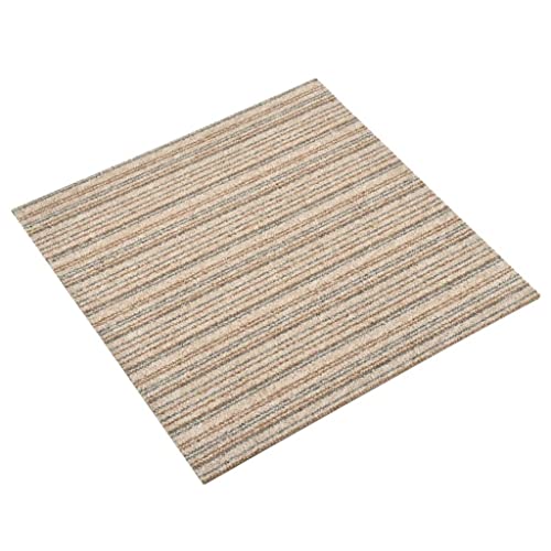 vidaXL Teppichfliesen 20 Stk. 5 m² 50x50 cm Gestreift Beige vidaXL Teppichfliesen 20 Stk. 5 m² 50x50 cm Gestreift Beige von vidaXL