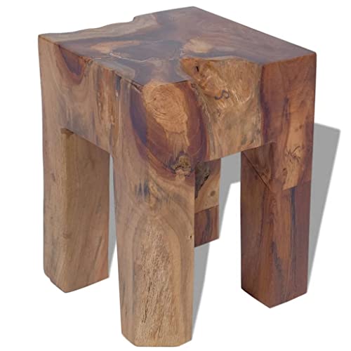 vidaXL Teak Massivholz Hocker Sitzhocker Fußhocker Beistelltisch 30x30x40cm Holz von vidaXL