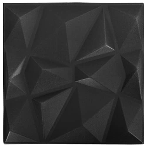 vidaXL 24x 3D Wandpaneel Wandpaneele Deckenpaneele Deckenplatten Platten Paneele Wandverkleidung Tapete Wanddekoration 50x50cm Diamant Schwarz 6m² von vidaXL
