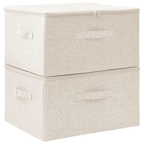 vidaXL 2X Aufbewahrungsbox Spielzeugkiste Spielzeugbox Stoffbox Faltkiste Faltbox Regalkorb Kiste Korb Box Organizer Stoff 43x34x23cm Creme vidaXL 2X Aufbewahrungsbox Spielzeugkiste Spielzeugbox Stoffbox Faltkiste Faltbox Regalkorb Kiste Korb Box Organizer Stoff 43x34x23cm Creme von vidaXL