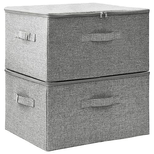 vidaXL 2X Aufbewahrungsbox Spielzeugkiste Spielzeugbox Stoffbox Faltkiste Faltbox Regalkorb Kiste Korb Box Organizer Stoff 43x34x23cm Grau von vidaXL