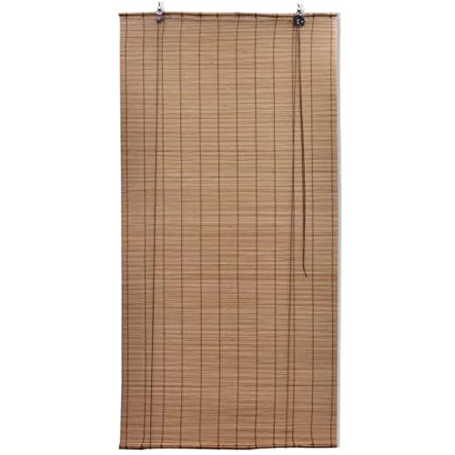 vidaXL 2X Bambusrollo Bambus Rollo Sichtschutz Vorhang Jalousie Raffrollo Schnurzug Faltrollo Fensterrollo Holzrollo 100x160cm Braun von vidaXL