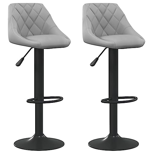 vidaXL 2X Barhocker Drehbar Höhenverstellbar Küchenhocker Barstuhl Bistrohocker Tresenhocker Thekenhocker Tresenstuhl Bar Stuhl Hocker Hellgrau Samt vidaXL 2X Barhocker Drehbar Höhenverstellbar Küchenhocker Barstuhl Bistrohocker Tresenhocker Thekenhocker Tresenstuhl Bar Stuhl Hocker Hellgrau Samt von vidaXL