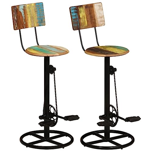 vidaXL 2X Barhocker Faltbar Barstühle Barsessel Barstuhl Tresenhocker Küchenhocker Esszimmerstuhl für Küche Bar Esszimmer Altholz Massiv von vidaXL