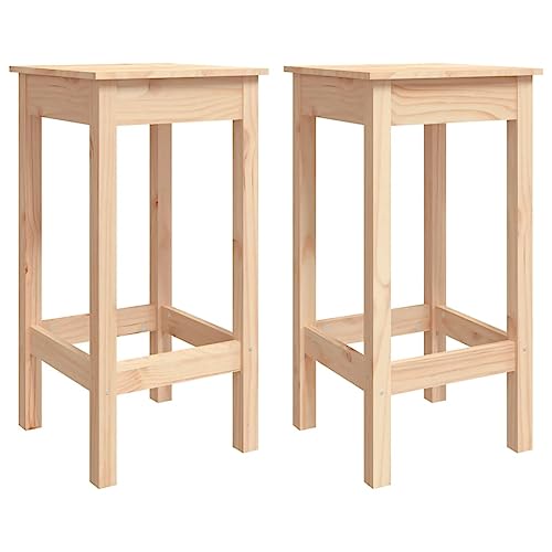 vidaXL 2X Barstuhl Küchenhocker Barhocker Tresenhocker Thekenhocker Tresenstuhl Bistrohocker Bar Stuhl Hocker 40x40x78cm Massivholz Kiefer von vidaXL