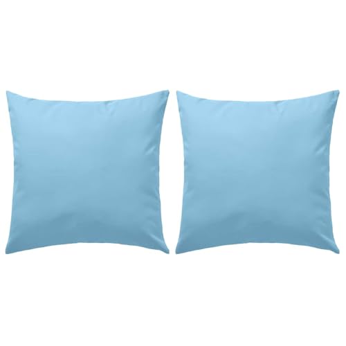 vidaXL 2X Gartenkissen mit Reißverschluss UV-beständig Wasserbeständig Dekokissen Sofakissen Zierkissen Kissen Außen Garten 45x45cm Hellblau von vidaXL