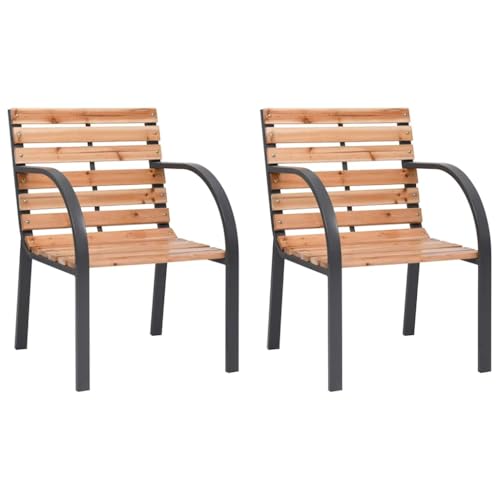 vidaXL 2X Gartenstuhl Gartenstühle Terrassenstuhl Balkonstuhl Sitzgruppe Stuhl Stühle Sessel Set Gartenmöbel Garten Terrasse Massivholz Tanne von vidaXL