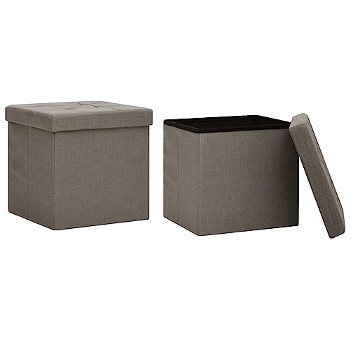 vidaXL 2X Hocker mit Stauraum Zusammenklappbar Faltbar Sitzhocker Aufbewahrungsbox Sitztruhe Fußhocker Polsterhocker Truhe Taupe Leinenoptik vidaXL 2X Hocker mit Stauraum Zusammenklappbar Faltbar Sitzhocker Aufbewahrungsbox Sitztruhe Fußhocker Polsterhocker Truhe Taupe Leinenoptik von vidaXL
