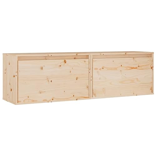 vidaXL 2X Massivholz Kiefer Wandschrank Hängeschrank TV Schrank Fernsehschrank Lowboard Fernsehtisch Regal Aufbewahrung Badschrank 60x30x35cm von vidaXL