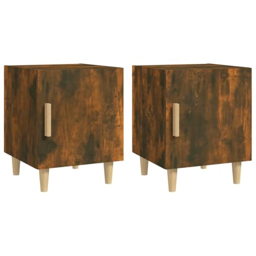 vidaXL 2X Nachttisch mit 1 Tür Nachtschrank Nachtkonsole Nachtkommode Schlafzimmer Schrank Kommode Räuchereiche Holzwerkstoff 40x40x50cm vidaXL 2X Nachttisch mit 1 Tür Nachtschrank Nachtkonsole Nachtkommode Schlafzimmer Schrank Kommode Räuchereiche Holzwerkstoff 40x40x50cm von vidaXL
