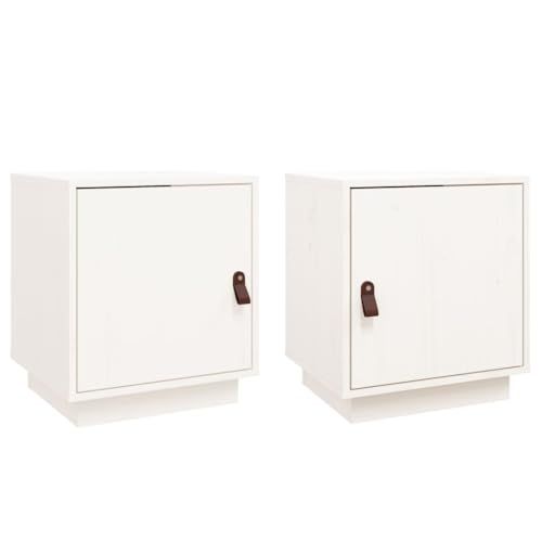 vidaXL 2X Nachttisch mit 2 Fächern Nachtschrank Nachtkonsole Nachtkommode Schlafzimmer Schrank Kommode Nachtkästchen Weiß 40x34x45cm Massivholz Kiefer vidaXL 2X Nachttisch mit 2 Fächern Nachtschrank Nachtkonsole Nachtkommode Schlafzimmer Schrank Kommode Nachtkästchen Weiß 40x34x45cm Massivholz Kiefer von vidaXL