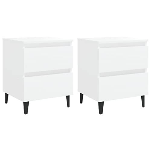 vidaXL 2X Nachttisch mit 2 Schubladen Metallbeinen Nachtschrank Nachtkonsole Nachtkommode Schlafzimmer Schrank Kommode Weiß 40x35x50cm Holzwerkstoff vidaXL 2X Nachttisch mit 2 Schubladen Metallbeinen Nachtschrank Nachtkonsole Nachtkommode Schlafzimmer Schrank Kommode Weiß 40x35x50cm Holzwerkstoff von vidaXL