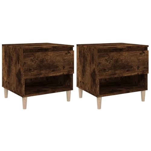 vidaXL 2X Nachttisch mit Stauraum Nachtschrank Nachtkonsole Nachtkommode Schlafzimmer Schrank Kommode Räuchereiche 50x46x50cm Holzwerkstoff vidaXL 2X Nachttisch mit Stauraum Nachtschrank Nachtkonsole Nachtkommode Schlafzimmer Schrank Kommode Räuchereiche 50x46x50cm Holzwerkstoff von vidaXL