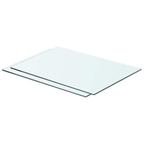 vidaXL 2X Regalboden Glas Glasboden Glasscheibe Glasplatte Regalbrett Ersatz Platte Glasscheibe für Glasregal Klarglas Transparent 50x30cm von vidaXL