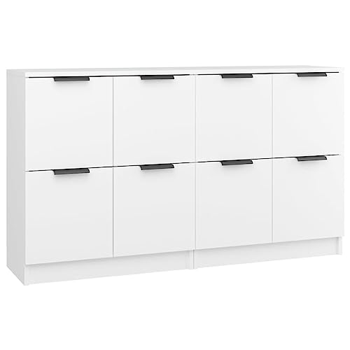vidaXL 2X Sideboard Kommode Anrichte Schrank Beistellschrank Mehrzweckschrank Standschrank mit Türen Weiß 60x30x70cm Holzwerkstoff vidaXL 2X Sideboard Kommode Anrichte Schrank Beistellschrank Mehrzweckschrank Standschrank mit Türen Weiß 60x30x70cm Holzwerkstoff von vidaXL