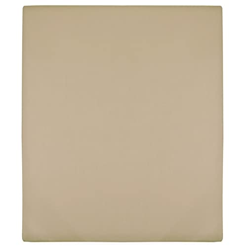 vidaXL 2X Spannbettlaken Spannbetttuch Bettwäsche Betttuch Bettlaken Spannlaken Laken Spannleintuch Jersey Taupe 180x200cm Baumwolle von vidaXL