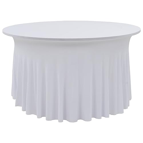 vidaXL 2X Stretch Tischhusse Weiß 150x74cm Stretchhusse Tischdecke Tisch Husse von vidaXL