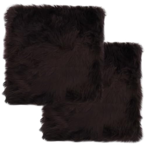 vidaXL 2X Stuhlauflage Sitzauflage Fellauflage Sitzpolster Sitzkissen Stuhlkissen Braun 40x40cm Echtes Schaffell Lammfell Öko Lamm Echtfell von vidaXL