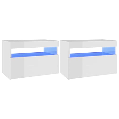 vidaXL 2X TV Schrank mit LED-Leuchten Lowboard Fernsehschrank Fernsehtisch Sideboard HiFi-Schrank TV Möbel Tisch Board Hochglanz-Weiß 60x35x40cm vidaXL 2X TV Schrank mit LED-Leuchten Lowboard Fernsehschrank Fernsehtisch Sideboard HiFi-Schrank TV Möbel Tisch Board Hochglanz-Weiß 60x35x40cm von vidaXL