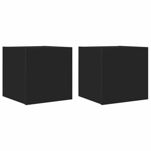 vidaXL 2X TV Wandschrank Wohnwand Anbauwand Schrankwand HiFi Schrank Hängeschrank Fernsehwand Fernsehschrank Wohnzimmer Schwarz 30,5x30x30cm von vidaXL
