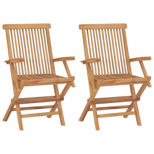 vidaXL 2X Teak Massiv Gartenstuhl Stühle Klappstuhl Holzstuhl Gartenmöbel vidaXL 2X Teak Massiv Gartenstuhl Stühle Klappstuhl Holzstuhl Gartenmöbel von vidaXL