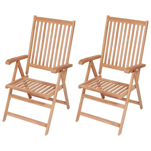 vidaXL 2X Teak Massiv Gartenstuhl Verstellbar Klappstuhl Holzstuhl Essstuhl Stuhl Garten Stuhl Sessel Hochlehner Gartensessel Gartenmöbel vidaXL 2X Teak Massiv Gartenstuhl Verstellbar Klappstuhl Holzstuhl Essstuhl Stuhl Garten Stuhl Sessel Hochlehner Gartensessel Gartenmöbel von vidaXL