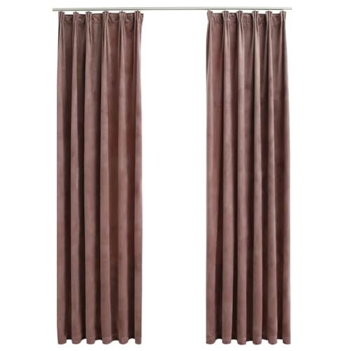 vidaXL 2X Vorhang Verdunkelung mit Haken Verdunkelungsvorhang Kräuselband Thermo Gardine Blickdicht Vorhänge Samt Antik-Rosa 140x175cm vidaXL 2X Vorhang Verdunkelung mit Haken Verdunkelungsvorhang Kräuselband Thermo Gardine Blickdicht Vorhänge Samt Antik-Rosa 140x175cm von vidaXL