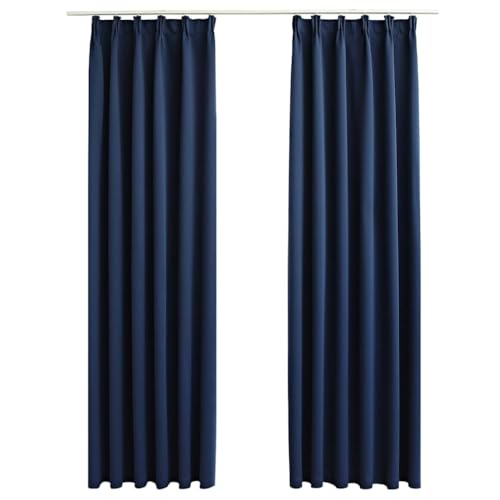 vidaXL 2X Vorhang Verdunkelung mit Haken Verdunkelungsvorhang Kräuselband Thermo Gardine Blickdicht Vorhänge Wohnzimmer Blau 140x175cm vidaXL 2X Vorhang Verdunkelung mit Haken Verdunkelungsvorhang Kräuselband Thermo Gardine Blickdicht Vorhänge Wohnzimmer Blau 140x175cm von vidaXL