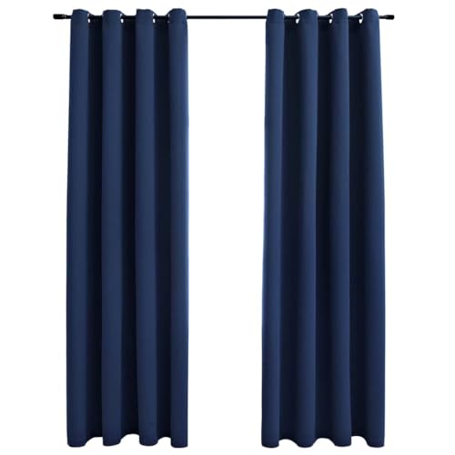 vidaXL 2X Vorhang Verdunkelung mit Metallösen Verdunkelungsvorhang Kräuselband Ösen Schlaufe Thermo Gardine Blickdicht Blau 140x245cm vidaXL 2X Vorhang Verdunkelung mit Metallösen Verdunkelungsvorhang Kräuselband Ösen Schlaufe Thermo Gardine Blickdicht Blau 140x245cm von vidaXL