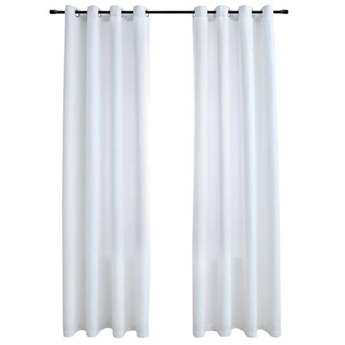 vidaXL 2X Vorhang Verdunkelung mit Metallösen Verdunkelungsvorhang Kräuselband Ösen Schlaufe Thermo Gardine Blickdicht Grauweiß 140x225cm vidaXL 2X Vorhang Verdunkelung mit Metallösen Verdunkelungsvorhang Kräuselband Ösen Schlaufe Thermo Gardine Blickdicht Grauweiß 140x225cm von vidaXL