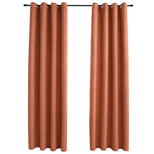 vidaXL 2X Vorhang Verdunkelung mit Metallösen Verdunkelungsvorhang Kräuselband Ösen Schlaufe Thermo Gardine Blickdicht Rostbraun 140x175cm vidaXL 2X Vorhang Verdunkelung mit Metallösen Verdunkelungsvorhang Kräuselband Ösen Schlaufe Thermo Gardine Blickdicht Rostbraun 140x175cm von vidaXL
