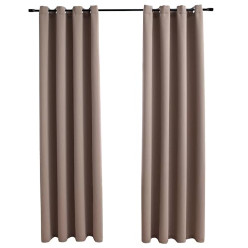 vidaXL 2X Vorhang Verdunkelung mit Metallösen Verdunkelungsvorhang Kräuselband Ösen Schlaufe Thermo Gardine Blickdicht Taupe 140x245cm vidaXL 2X Vorhang Verdunkelung mit Metallösen Verdunkelungsvorhang Kräuselband Ösen Schlaufe Thermo Gardine Blickdicht Taupe 140x245cm von vidaXL