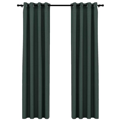 vidaXL 2X Vorhang Verdunkelung mit Ösen Leinenoptik Verdunkelungsvorhang Kräuselband Thermo Gardine Blickdicht Vorhänge Grün 140x225cm vidaXL 2X Vorhang Verdunkelung mit Ösen Leinenoptik Verdunkelungsvorhang Kräuselband Thermo Gardine Blickdicht Vorhänge Grün 140x225cm von vidaXL