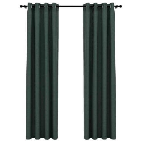 vidaXL 2X Vorhang Verdunkelung mit Ösen Leinenoptik Verdunkelungsvorhang Kräuselband Thermo Gardine Blickdicht Vorhänge Grün 140x245cm vidaXL 2X Vorhang Verdunkelung mit Ösen Leinenoptik Verdunkelungsvorhang Kräuselband Thermo Gardine Blickdicht Vorhänge Grün 140x245cm von vidaXL