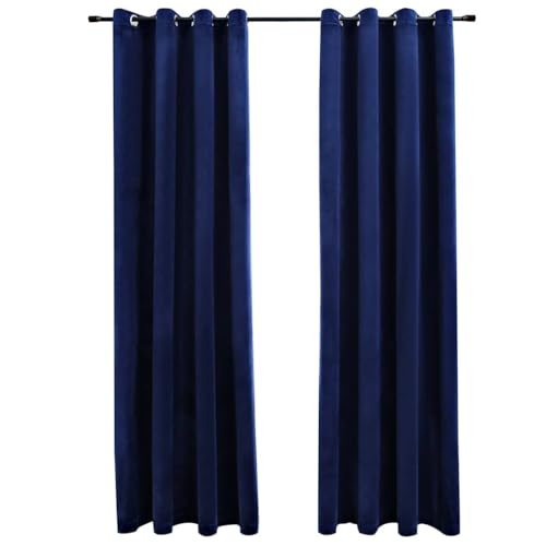 vidaXL 2X Vorhang Verdunkelung mit Ösen Verdunkelungsvorhang Kräuselband Ösen Schlaufe Thermo Gardine Blickdicht Samt Dunkelblau 140x245cm vidaXL 2X Vorhang Verdunkelung mit Ösen Verdunkelungsvorhang Kräuselband Ösen Schlaufe Thermo Gardine Blickdicht Samt Dunkelblau 140x245cm von vidaXL