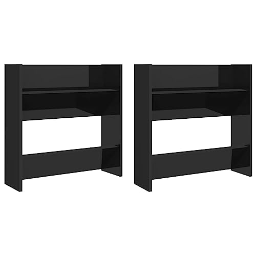 vidaXL 2X Wand Schuhschrank Schuhregal Schuhablage Regal Schrank Schuhständer Wandregal Hängeschrank Schuhaufbewahrung Hochglanz-Schwarz 60x18x60cm Holzwerkstoff vidaXL 2X Wand Schuhschrank Schuhregal Schuhablage Regal Schrank Schuhständer Wandregal Hängeschrank Schuhaufbewahrung Hochglanz-Schwarz 60x18x60cm Holzwerkstoff von vidaXL