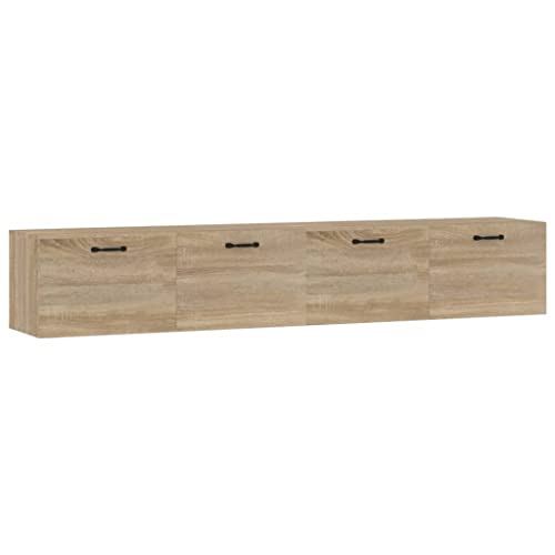 vidaXL 2X Wandschrank Hängeschrank Aufbewahrung Regal CD Schrank Bücherregal Bücherschrank Wohnzimmer Sonoma-Eiche 100x36,5x35cm Holzwerkstoff von vidaXL