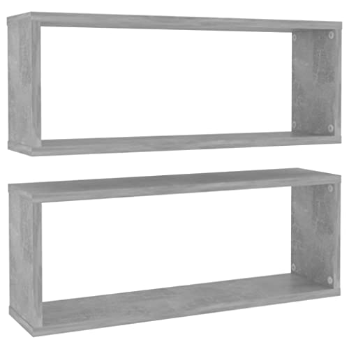 vidaXL 2X Würfelregal Wandregal Hängeregal Cube Lounge CD Regal Dekoregal Bücherregal Schweberegal Wandboard Regalwürfel Betongrau 60x15x23cm Holzwerkstoff vidaXL 2X Würfelregal Wandregal Hängeregal Cube Lounge CD Regal Dekoregal Bücherregal Schweberegal Wandboard Regalwürfel Betongrau 60x15x23cm Holzwerkstoff von vidaXL