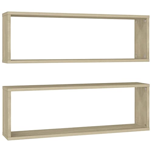 vidaXL 2X Würfelregal Wandregal Hängeregal Cube Lounge CD Regal Dekoregal Bücherregal Schweberegal Wandboard Regalwürfel Sonoma-Eiche 80x15x26,5cm Holzwerkstoff vidaXL 2X Würfelregal Wandregal Hängeregal Cube Lounge CD Regal Dekoregal Bücherregal Schweberegal Wandboard Regalwürfel Sonoma-Eiche 80x15x26,5cm Holzwerkstoff von vidaXL